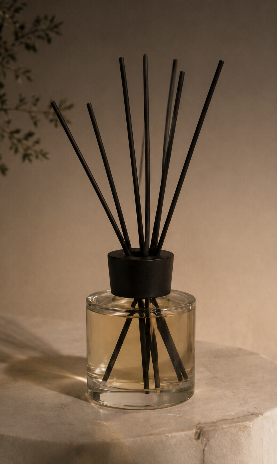 White label reed diffuser with natural rattan sticks — Candle Hub Dubai