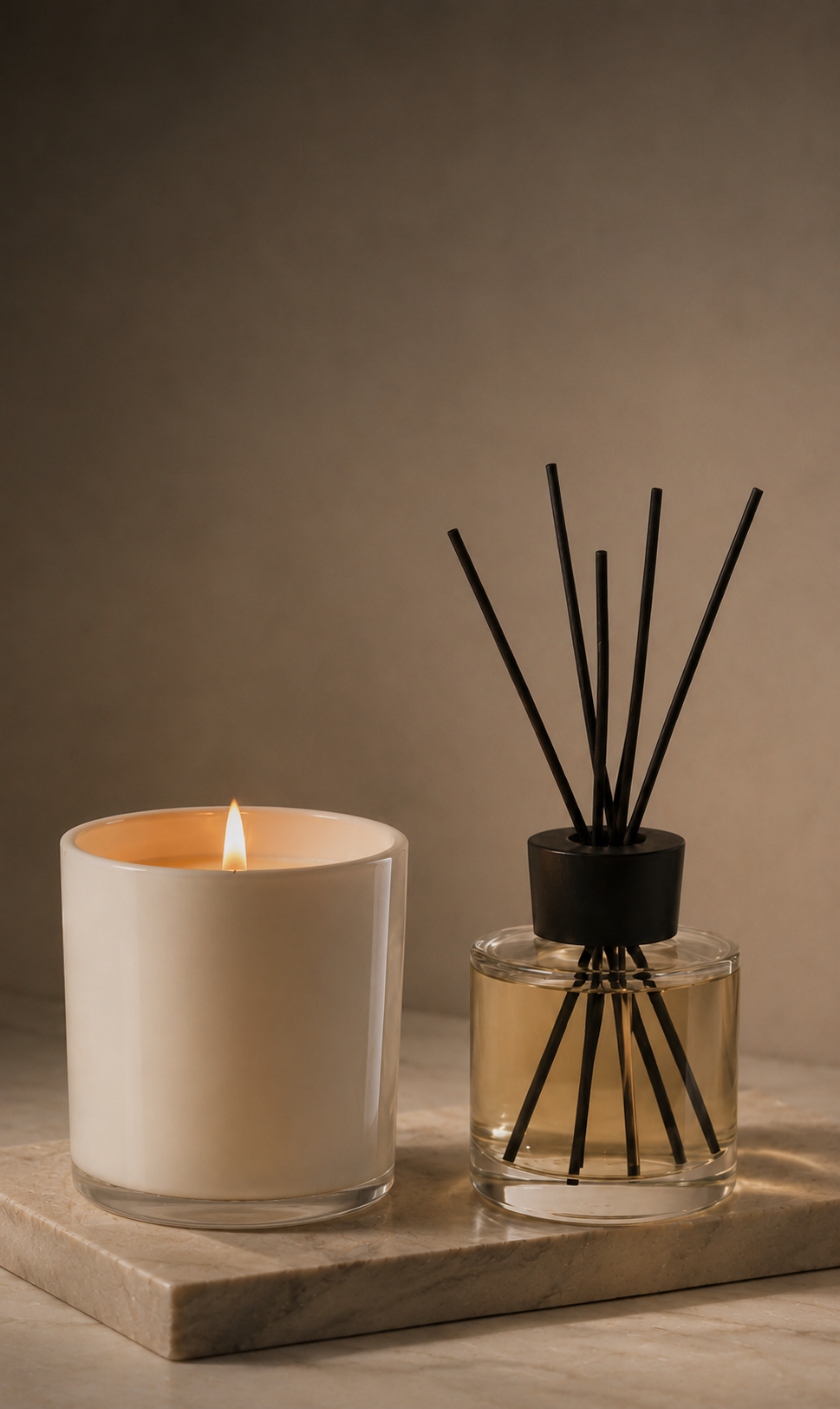 Candle and reed diffuser gift set — private label fragrance branding Dubai